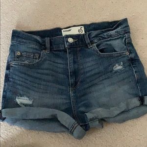High waisted jean shorts